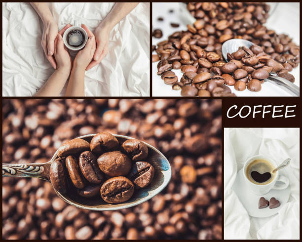 istock collage many pictures of coffee. Selective focus. 1093171448