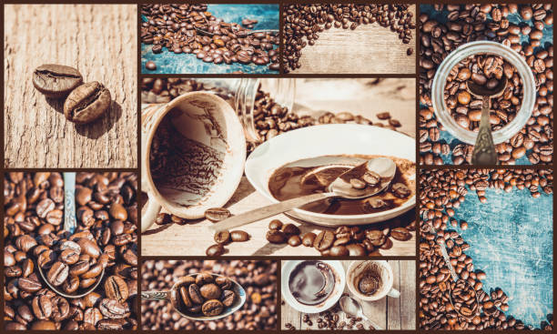 istock collage many pictures of coffee. Selective focus. 1093171490