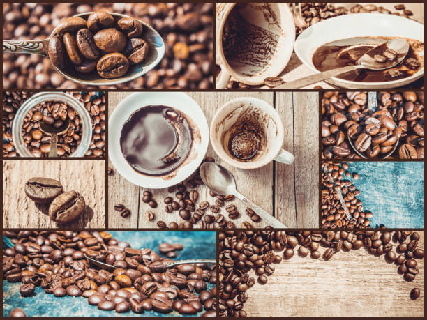 istock collage many pictures of coffee. Selective focus. 1093171510
