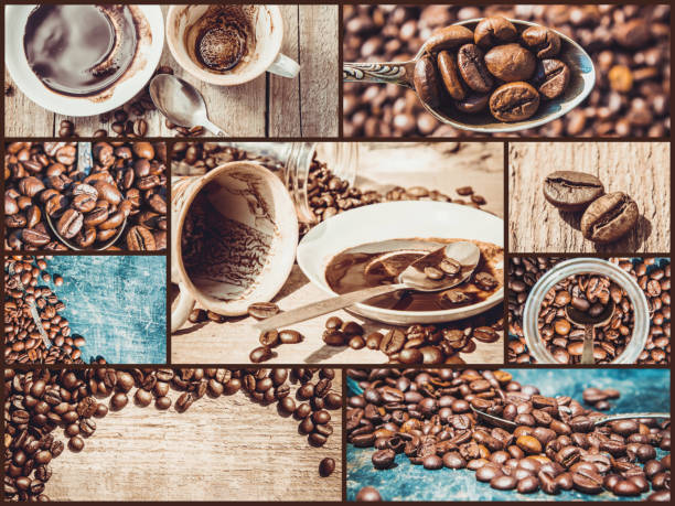 istock collage many pictures of coffee. Selective focus. 1093171512
