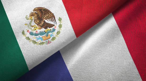 istock France and Mexico two flags together textile cloth fabric texture 1093172840