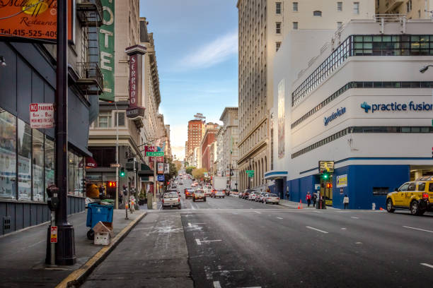 Intersection of O’Farrel and Taylor Streets, San Francisco stock photo
