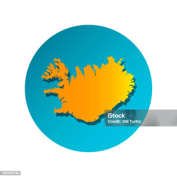 Vector Isolated Simplified Illustration Icon With Orange Silhouette Of Iceland Stock Illustration - Download Image Now