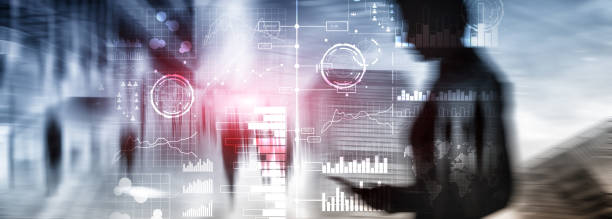 istock Business intelligence. Diagram, Graph, Stock Trading, Investment dashboard, transparent blurred background. 1093190592