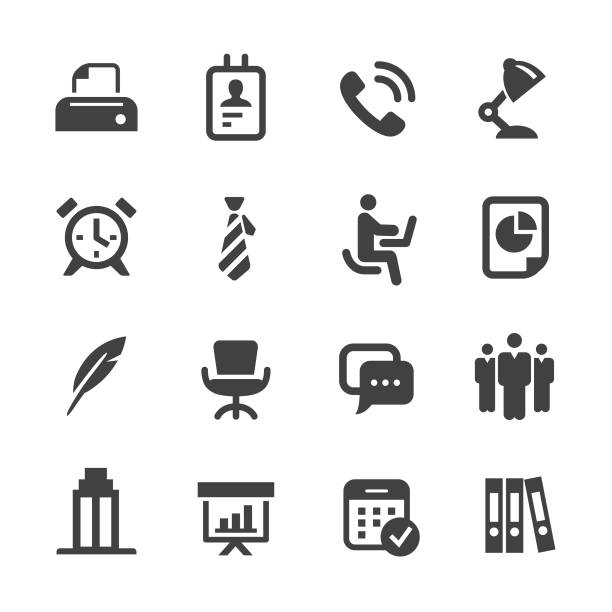 Office Icons - Acme Series Office, Business, desk symbols stock illustrations