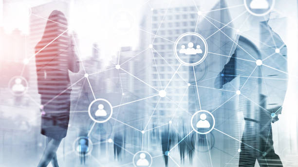 istock Double exposure people network structure HR - Human resources management and recruitment concept. 1093192828