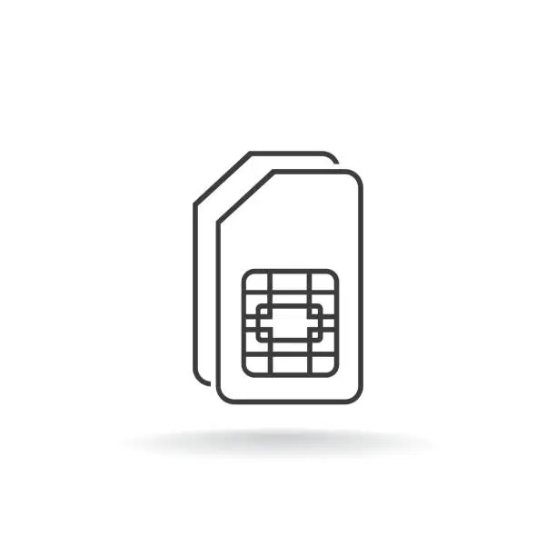 Vector illustration of Dual sim card icon on white background