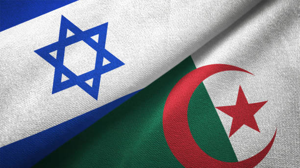 istock Algeria and Israel two flags together textile cloth fabric texture 1093198024