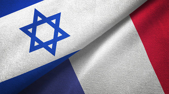 France and Israel flag together realtions textile cloth fabric texture