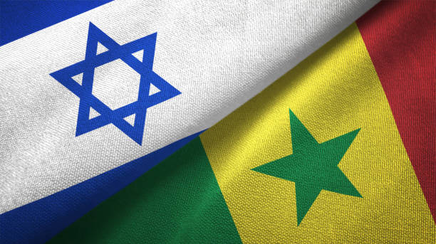 istock Senegal and Israel two flags together textile cloth fabric texture 1093199680