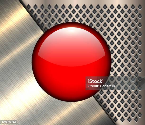 Button Background Red Background Metallic With Red Button Stock Illustration - Download Image ...
