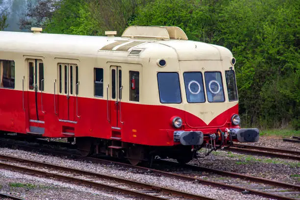 Shot of railcar in the countryside in the Bay of Somme used in tourist trains at zoom 18/135, 200 iso, f 6.3, 1/160second