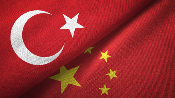 istock China and Turkey two flags together textile cloth fabric texture 1093207476