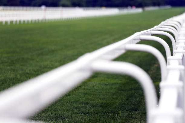 istock Empty racing track racecourse without horses and riders 1093220610