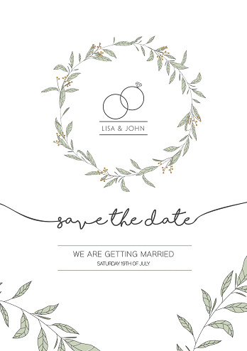 Save The Date Wedding Invitation Stock Illustration - Download Image Now -  Wedding Invitation, Engagement, Wedding - iStock