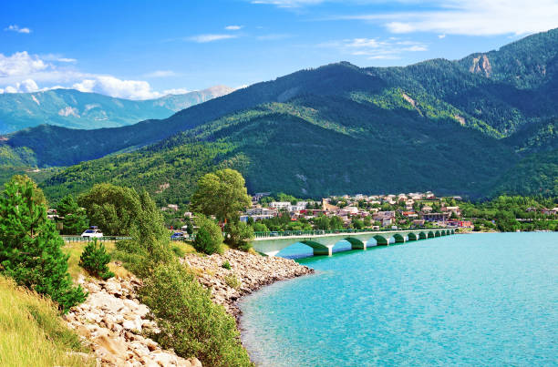 The Savines-le-Lac bridge. French Alps.