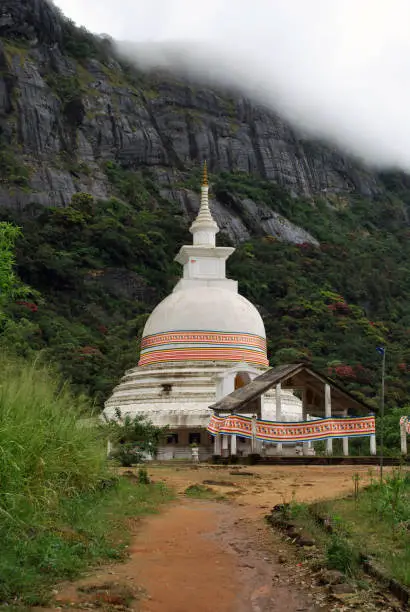 Photo of The Buddhist Stupa near the Adam's Peak in Sri Lanka