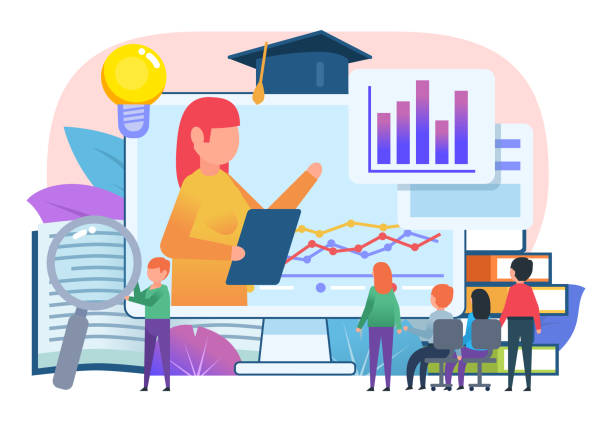 istock Online courses, learning, distant education concept. Poster for social media, banner, web page, presentation 1093236360