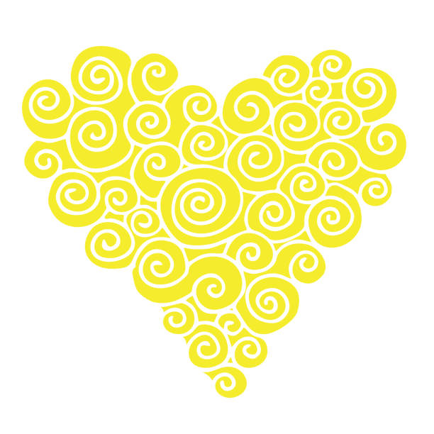 reich verzierte und elegante gelbes herz zum valentinstag. hand-gezeichnete symbol der liebe mit strudeln. hochzeit einladung element. zeichen, objekt, icon-design - ornate swirl heart shape beautiful stock-grafiken, -clipart, -cartoons und -symbole