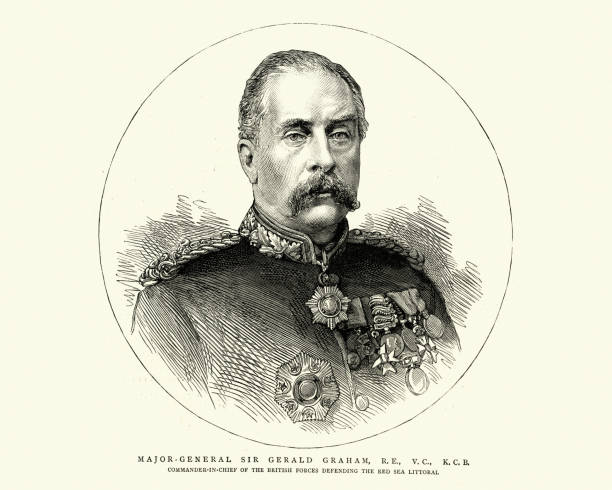 illustrations, cliparts, dessins animés et icônes de commandant l’armée britannique le général sir gerald graham, vc, - victoria cross