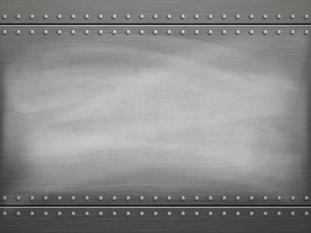 metal poliert platte mit kratzern. vektor-hintergrund. - metall stock-grafiken, -clipart, -cartoons und -symbole