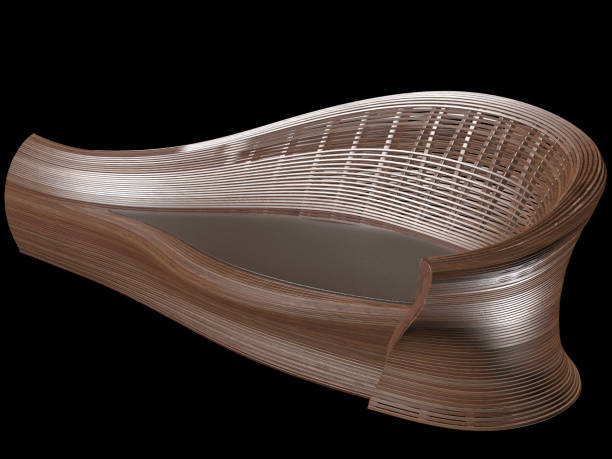 3d render of wooden bench steam