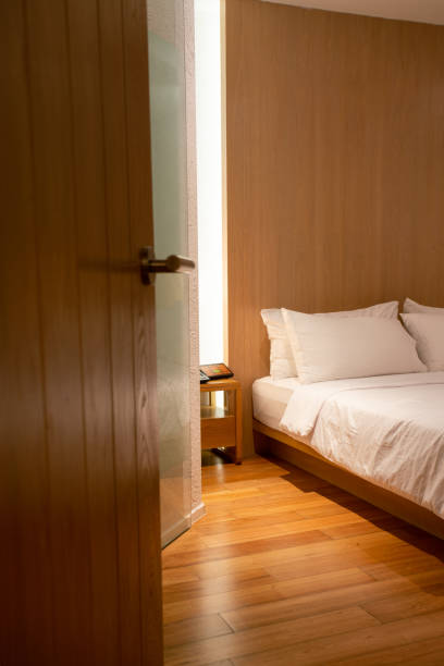 istock Bedroom door opened in the hotel 1093253616
