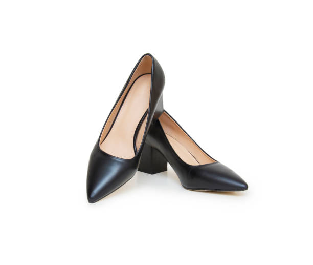istock Black shoes isolated on the white background 1093253686