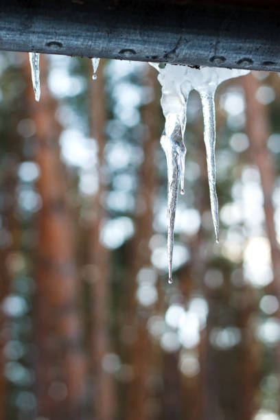 istock The icicles melt on the roof. 1093259914