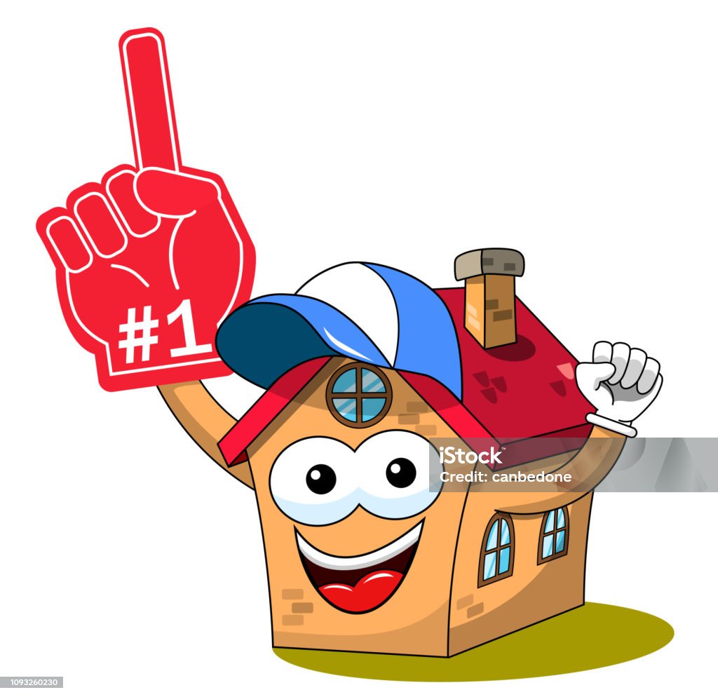 Ilustración de Casa Hogar Dibujos Animados Graciosos Personajes Fan Partidario Número Uno Guante Aislado y más Vectores Libres de Derechos de Arquitectura - iStock Ilustración de Casa Hogar Dibujos Animados Graciosos Personajes Fan Partidario Número Uno Guante Aislado y más Vectores Libres de Derechos de Arquitectura - iStock