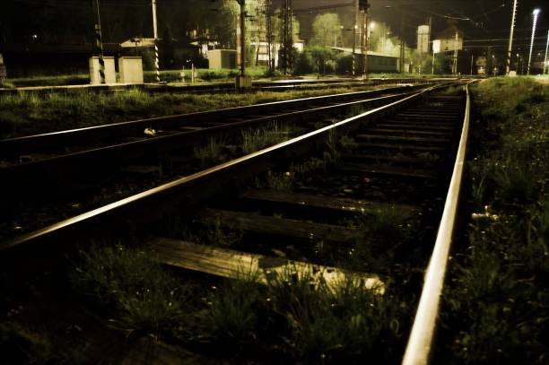 istock Illuminated Night Train Station in Havlickuv Brod 1093262754