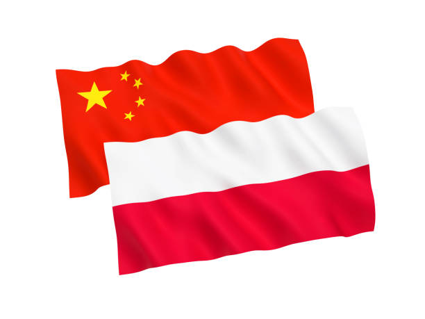 istock Flags of Poland and China on a white background 1093269456