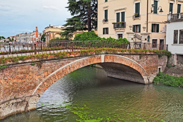 adria, rovigo, veneto, italia: antico ponte nel centro storico della città vicino al parco del delta del po - rovigo foto e immagini stock