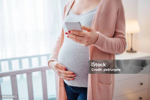 Everything Ready For New Born Baby Stock Photo - Download Image Now - Pregnant, Mobile Phone, Women