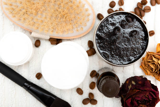 istock Aromatic botanical cosmetics. Dried herbs flowers mixture, aromatic homemade scrub paste made from coffee grounds and oils. Holistic herbal DIY skincare beauty hack. 1093292826