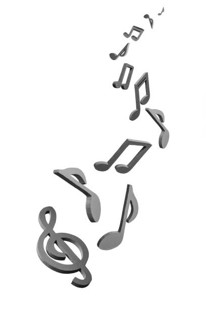 Music Musical notes and Treble clef made of polystyrene isolated on white background musical note photos stock pictures, royalty-free photos & images