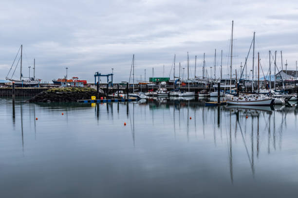 istock Carrickfergus Harbour with boats and reflection 1093300180