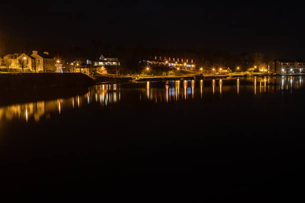 istock Night lights in Newport river 1093301812