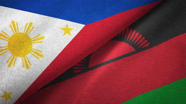 istock Malawi and Philippines two flags together textile cloth fabric texture 1093304668