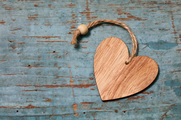 Heart shape on wood background