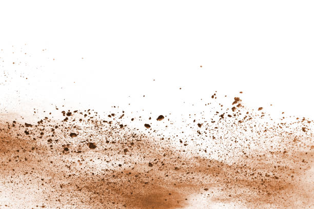 istock Brown color powder explosion on white background. Colored cloud. Colorful dust explode. Paint Holi. 1093320206