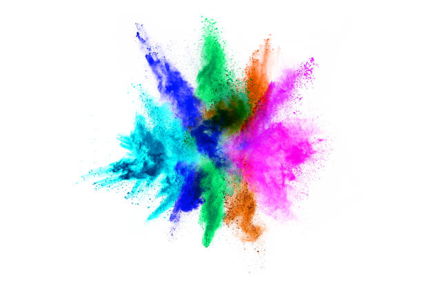 istock abstract powder splatted background. Colorful powder explosion on white background. Colored cloud. Colorful dust explode. Paint Holi. 1093324938