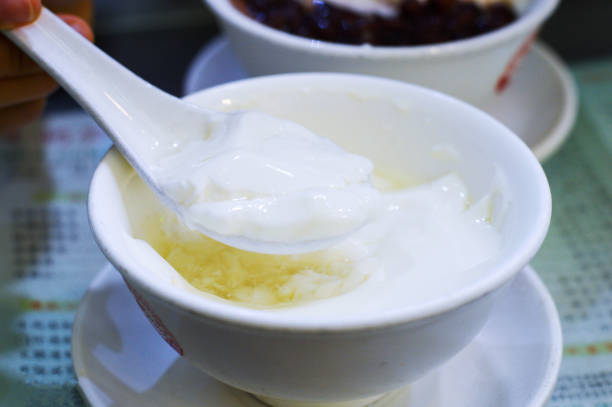 Hong Kong Double Skin Milk Pudding stock photo