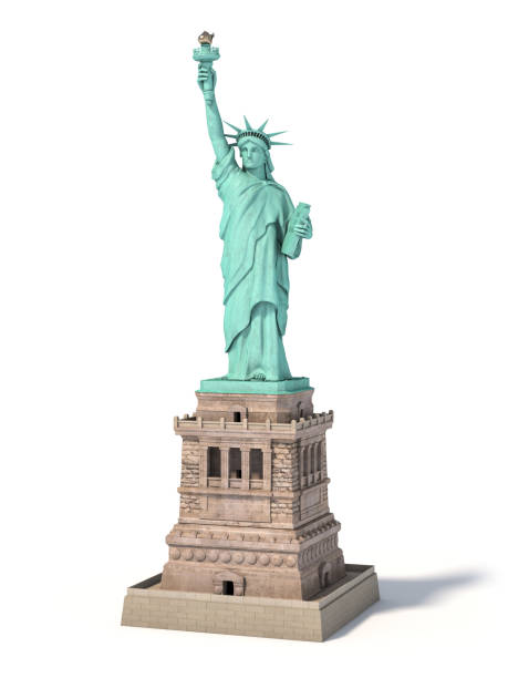 미국, 뉴욕 시 흰색 절연에 자유의 여 신상 - statue of liberty new york city statue usa 뉴스 사진 이미지