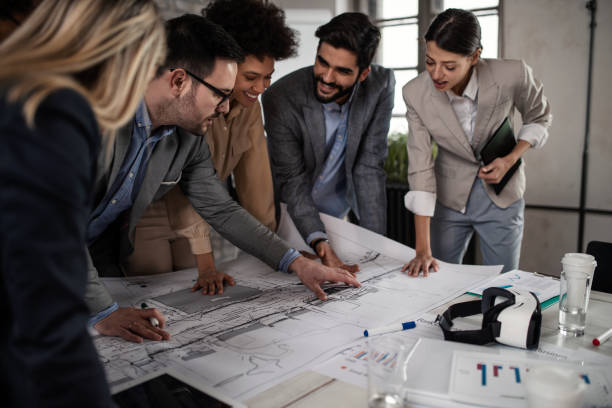 istock Group of multi ethnic architects in the office 1093365036
