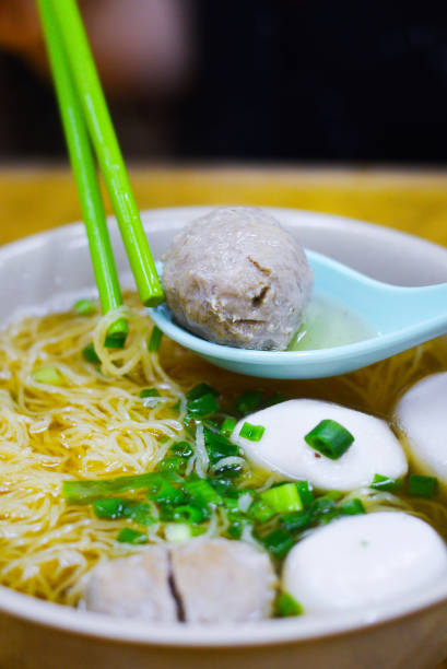 Chopsticks Pickup Hong Kong Fish Ball Noodle