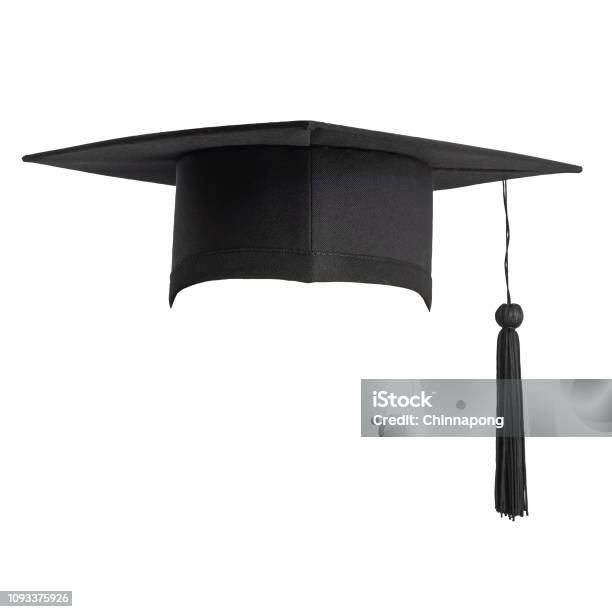 Photo libre de droit de Chapeau De Graduation Isolé Sur Fond Blanc Avec Un Tracé De Détourage Chapeau Éducatif Maquette Et École Début Chapeau Maquette Modèle De Conception banque d'images et plus d'images libres de droit de Chapeau