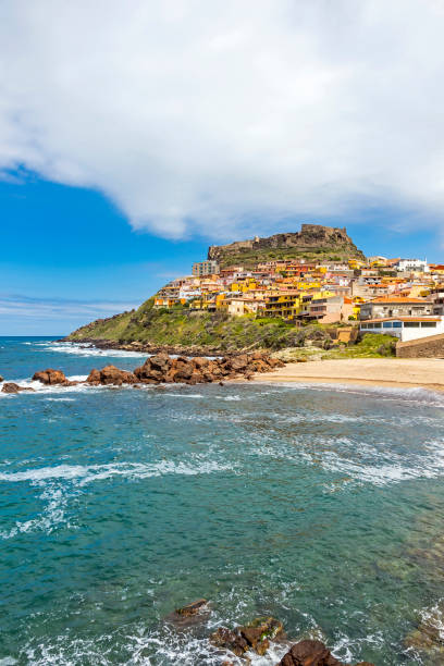 Picturesque view of Medieval town of Castelsardo, Sardinia, Italy Picturesque view of Medieval town of Castelsardo, province of Sassari, Sardinia, Italy. Popular travel destination. Mediterranean seacoast castelsardo stock pictures, royalty-free photos & images