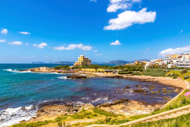 istock Mediterranean seacoast in Alghero city, Sardinia, Italy 1093381564