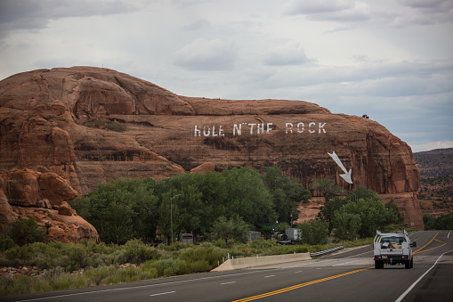 Hole in the rock attraction near Arches National Park